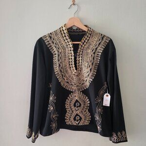 Vintage Syrian Embroidered Dress Shirt